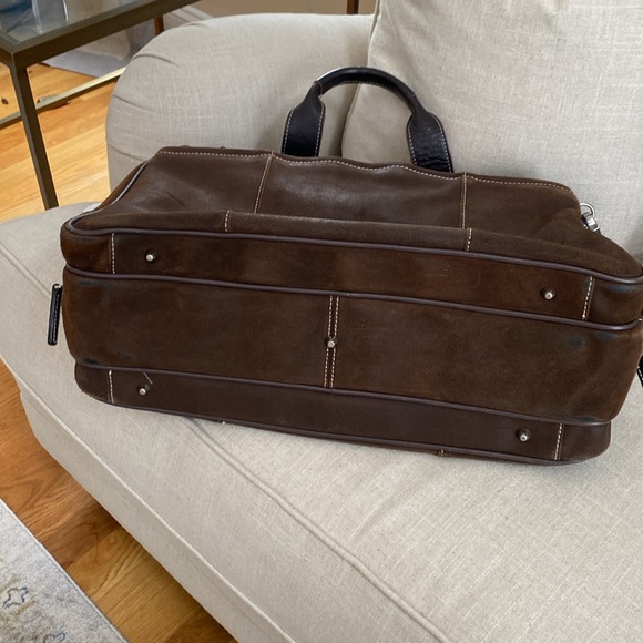 EUC BROWN PELLE STUDIO OILED SUEDE & LEATHER MESSENGER BAG/CARRY-ON - Picture 14 of 15